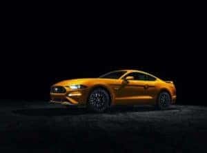 Yellow 2018 Ford mustang American muscle car
