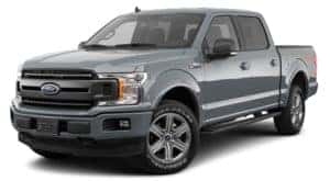 A grey 2020 Ford F-150 is facing left.