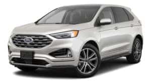 A white 2020 Ford Edge is facing left.