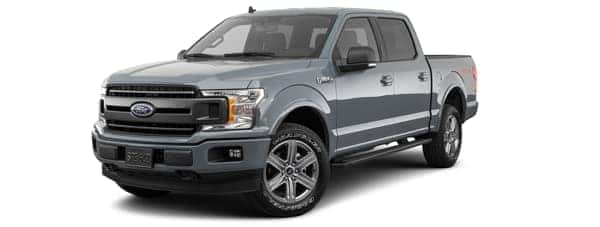 A grey 2020 Ford F-150 is facing left.