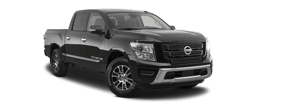 A black 2020 Nissan Titan is angled right.