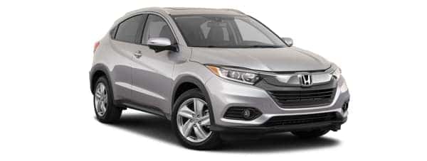 A silver 2020 Honda HR-V is facing right.