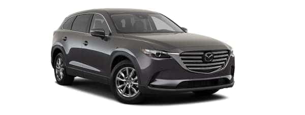 A black 2020 Mazda CX-9 is facing right.