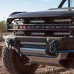 The front of a 2021 Ford Bronco Race Prototype is shown.