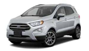 A silver 2020 Ford EcoSport is facing left.