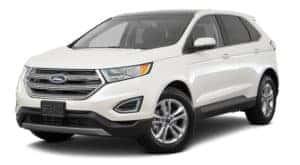A white 2017 Ford Edge is facing left.