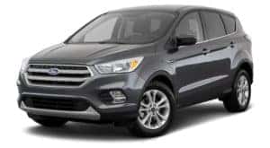 A dark grey 2018 Ford Escape us facing left.