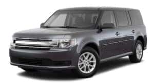 A grey 2018 Ford Flex is facing left.