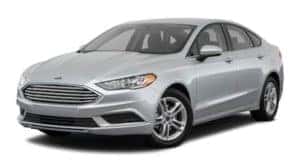 A silver 2018 Ford Fusion is facing left.