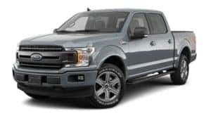 A grey 2019 Ford F-150 is facing left.