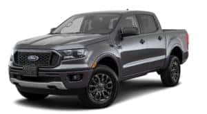 A grey 2019 Ford Ranger is facing left.