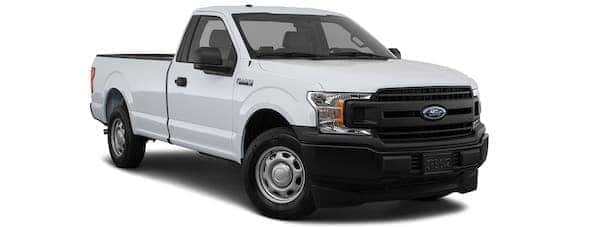 A white 2020 Ford F-150 XL is angled right.