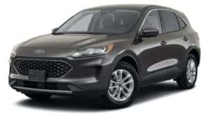 A black 2021 Ford Escape is angled left.