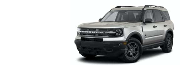 A silver 2021 Ford Bronco Sport is angled left.