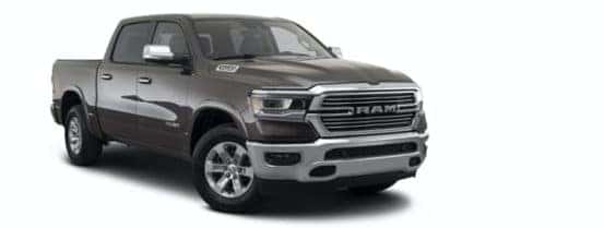 A gray 2021 Ram 1500 is angled right.