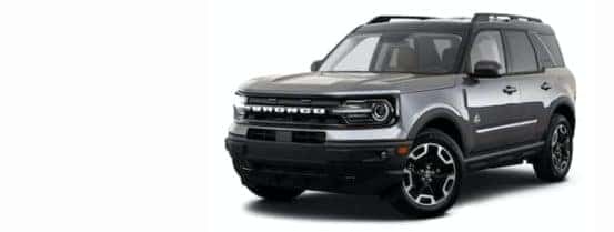 A silver 2021 Ford Bronco Sport is angled left.