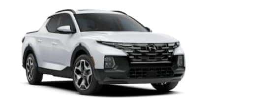 A white 2022 Hyundai Santa Cruz is angled right.
