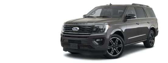 A black 2021 Ford Expedition Limited is angled left.