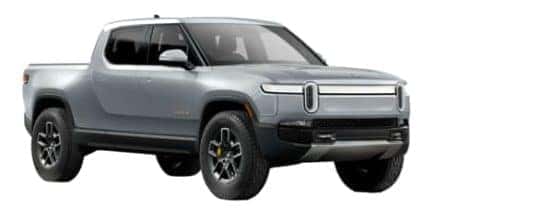 A grey 2022 Rivian R1T is angled right.