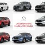 Eight 2022 Mazda CX-5 SUV trim levels in various colors