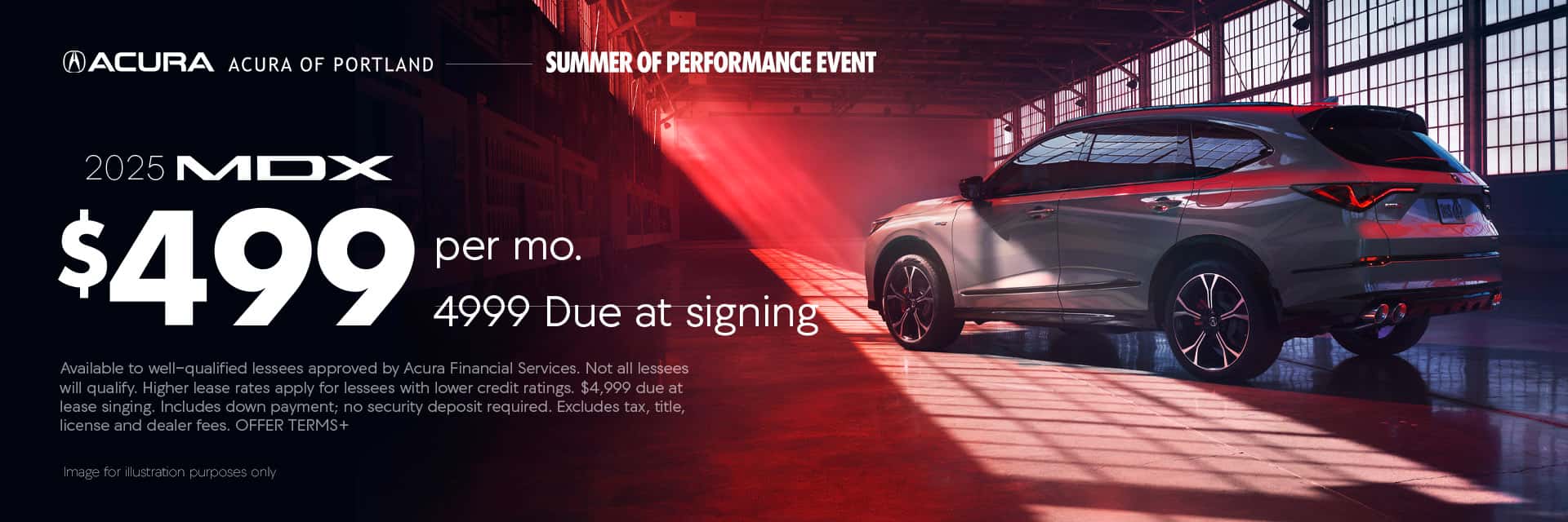 2025 Acura MDX Dealer Lease Special: $499 Month $4999 Due at Signing
