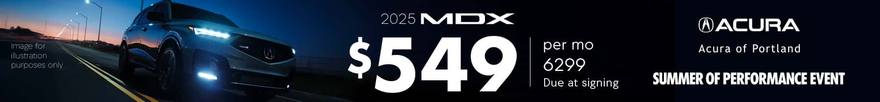 2025 Acura MDX Dealer Lease Special: $549 Month $6299 Due at Signing