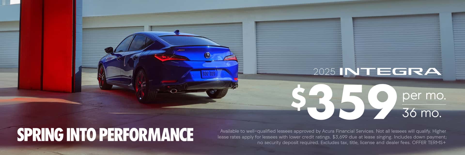 Dealer Lease Special - 2025 Acura Integra $359 for 36 months $3699 due at signing