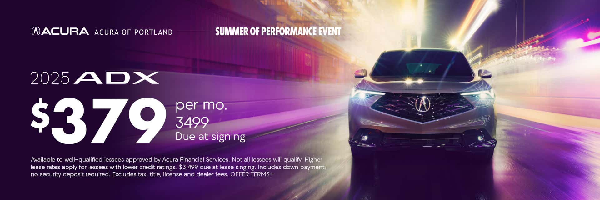 Dealer Lease Special: $379 Month $3499 Due at Signing