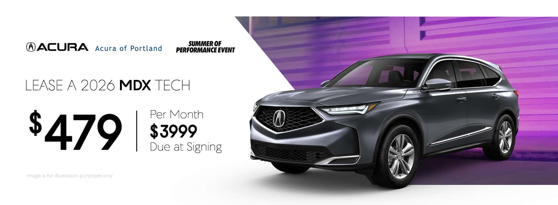Lease Offer: 2026 MDX Technology $479.00 month for 36 months $3999. due at signing