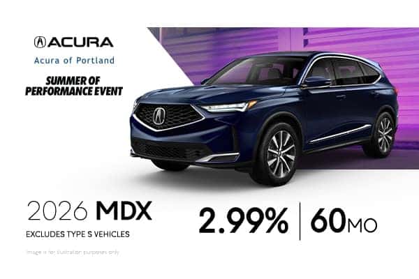 2026 MDX vehicles (excludes Type S vehicles)