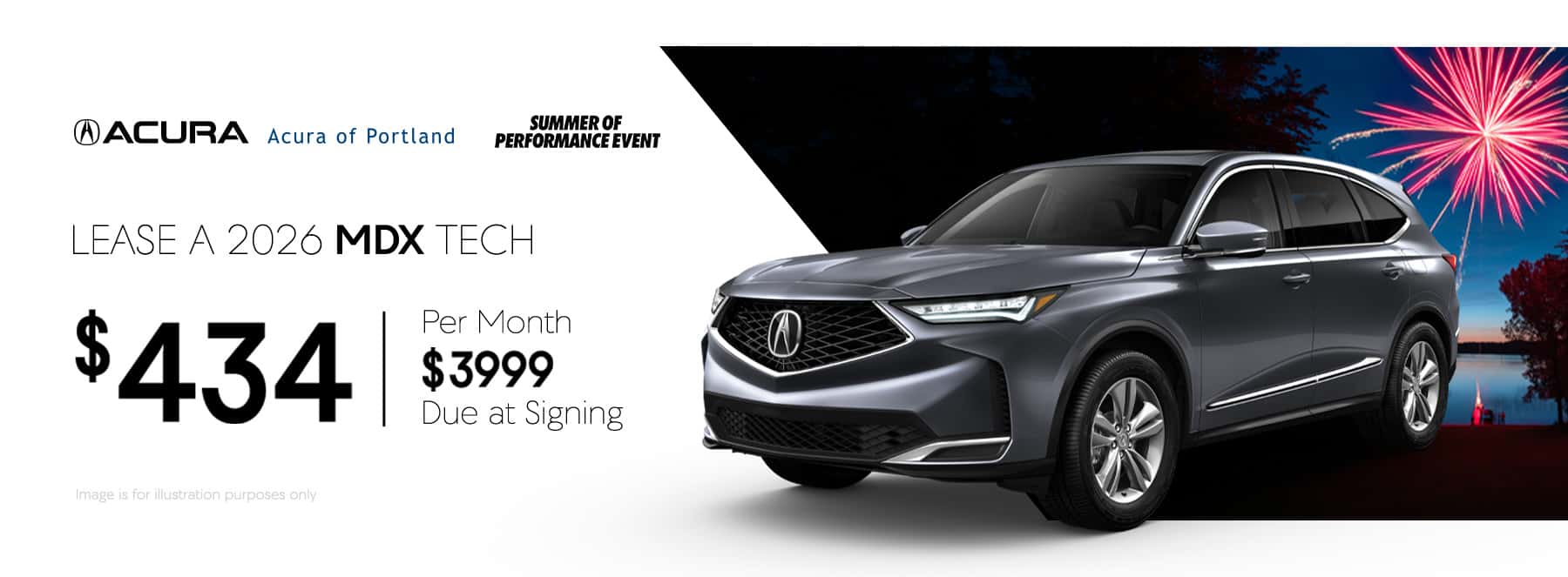 Lease Offer: 2026 MDX Technology $434.00 month for 36 months $3999. due at signing
