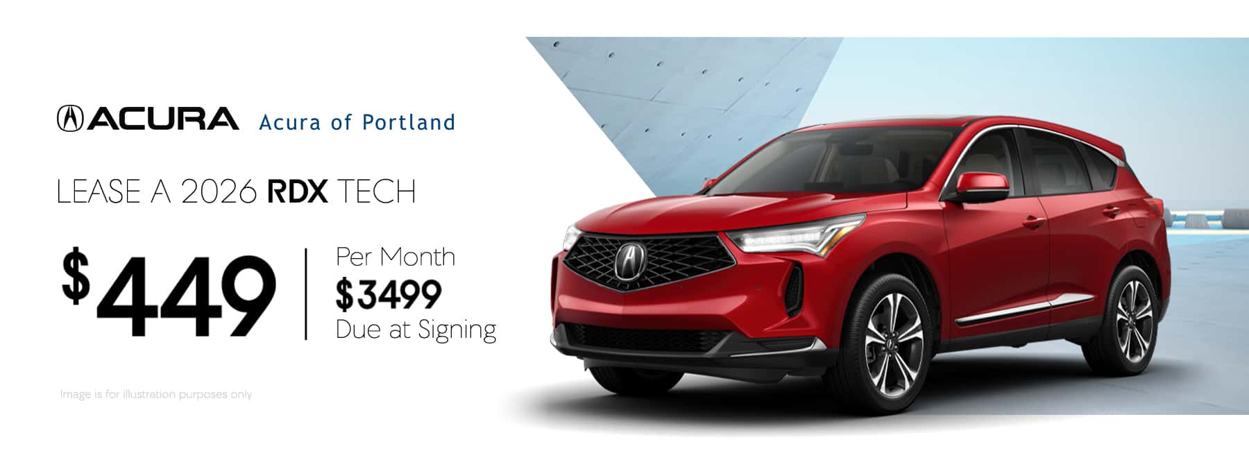 Lease Offer: 2026 RDX Tech $449. month for 36 months $3499. due at signing