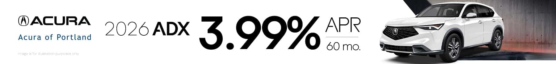 2026 ADX vehicles 3.99% up to 60 months special APR offer