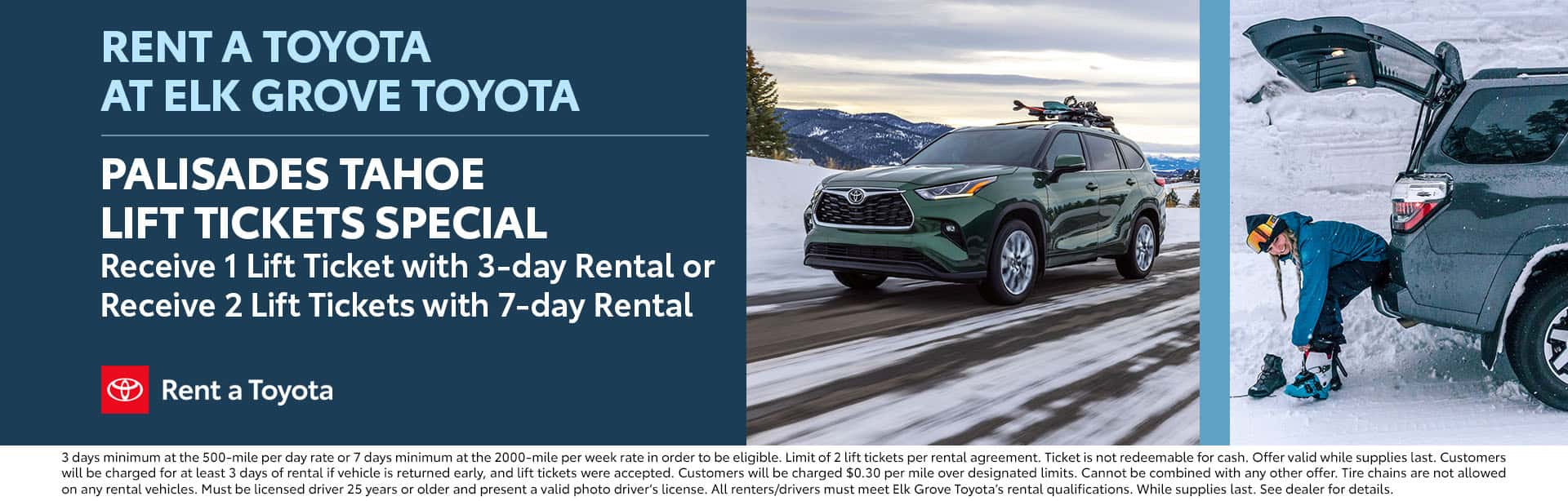 Rent a Toyota - Lift Tickets Special