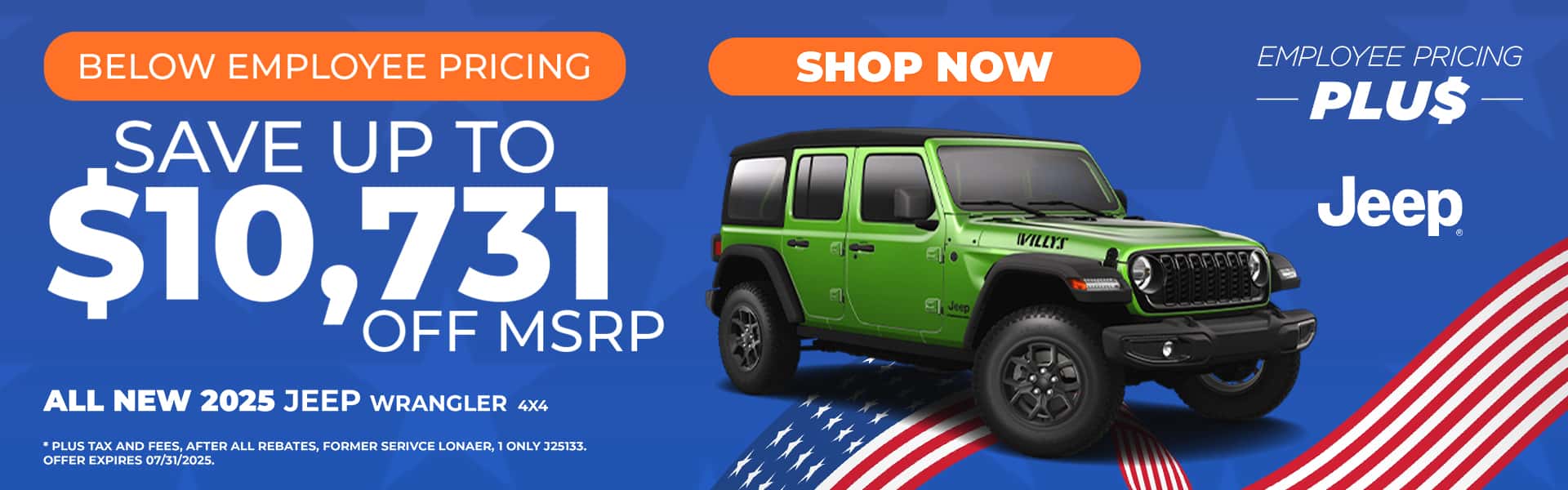$10,731 2025 Wrangler