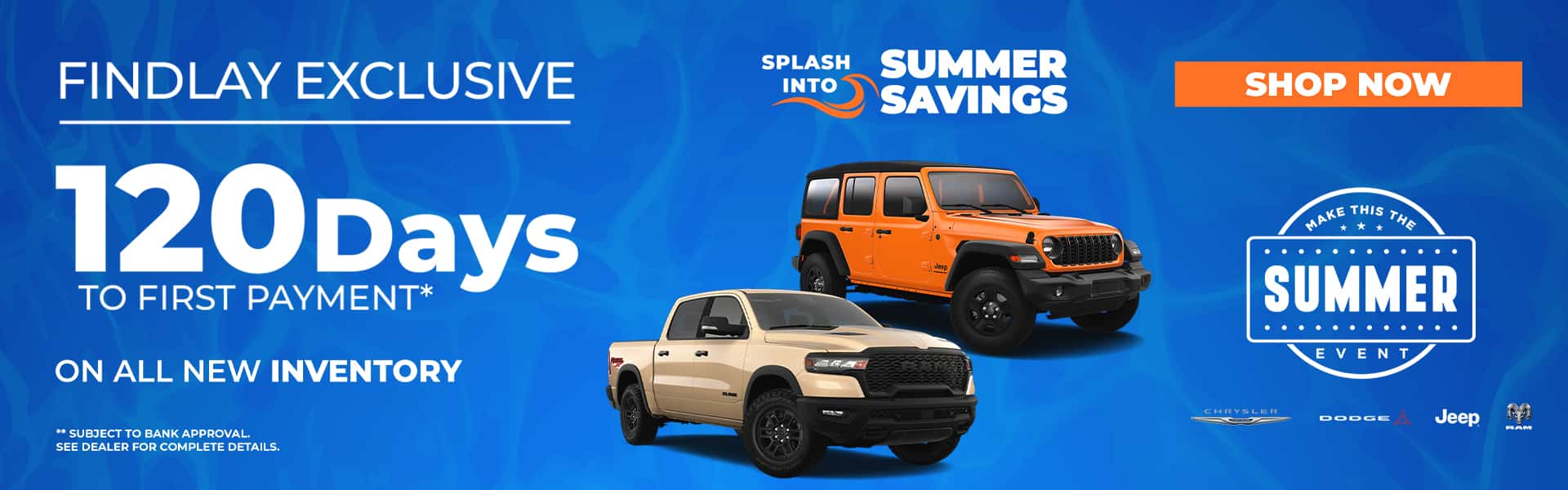 120 Days No Payments Specials Banner