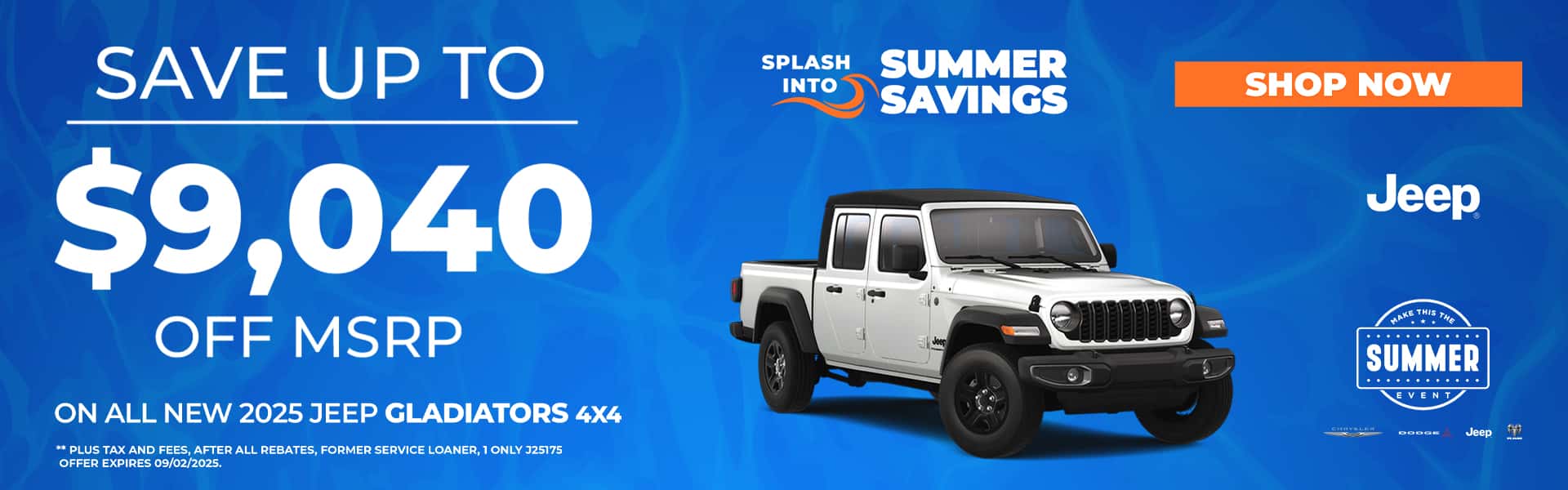 2025 Jeep Gladiator Specials Banner