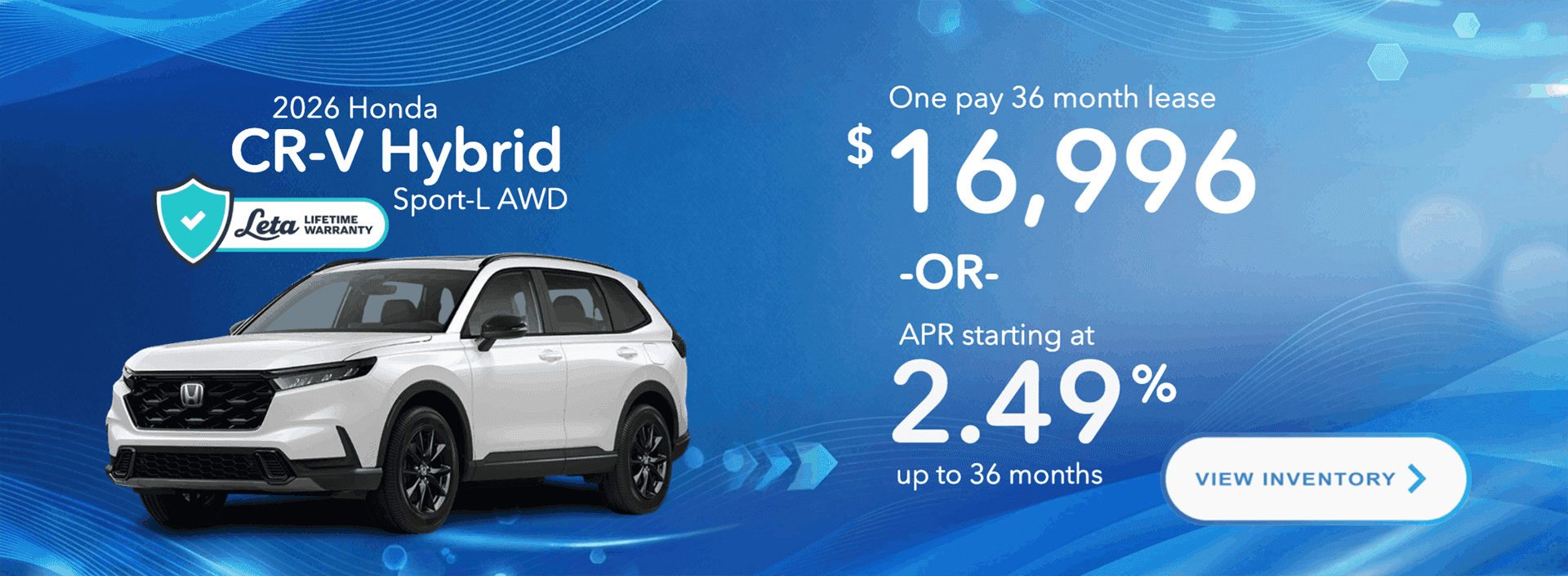 2026 Honda CR-V Hybrid Lease 2.49% APR Offers Specials St. Louis MO Frank Leta Honda