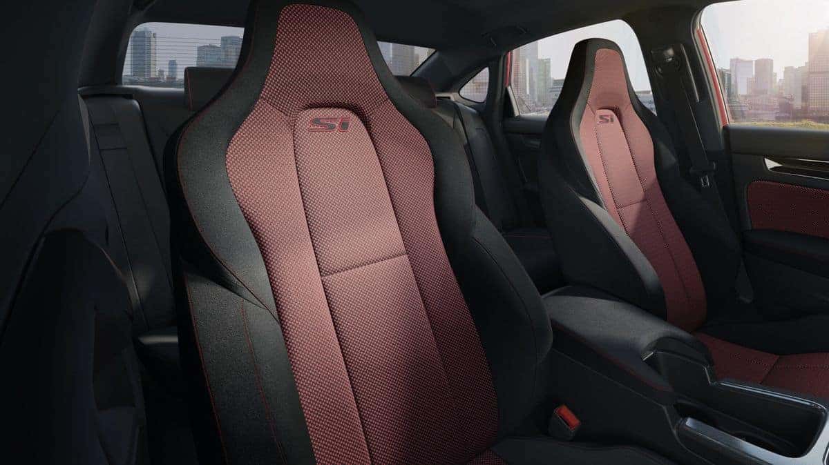 2026 Honda Civic Si signature sport seats with red Si logo stitching
