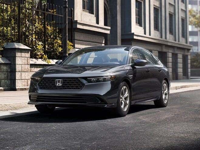2026 Honda Accord sedan in dark gray parked on a city street