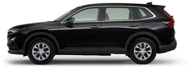 2026 Honda CR-V LX side profile in black with 18-inch alloy wheels