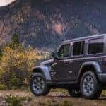 2019 Jeep Wrangler next to a mountain