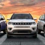 Jeep Compass lined up in lot