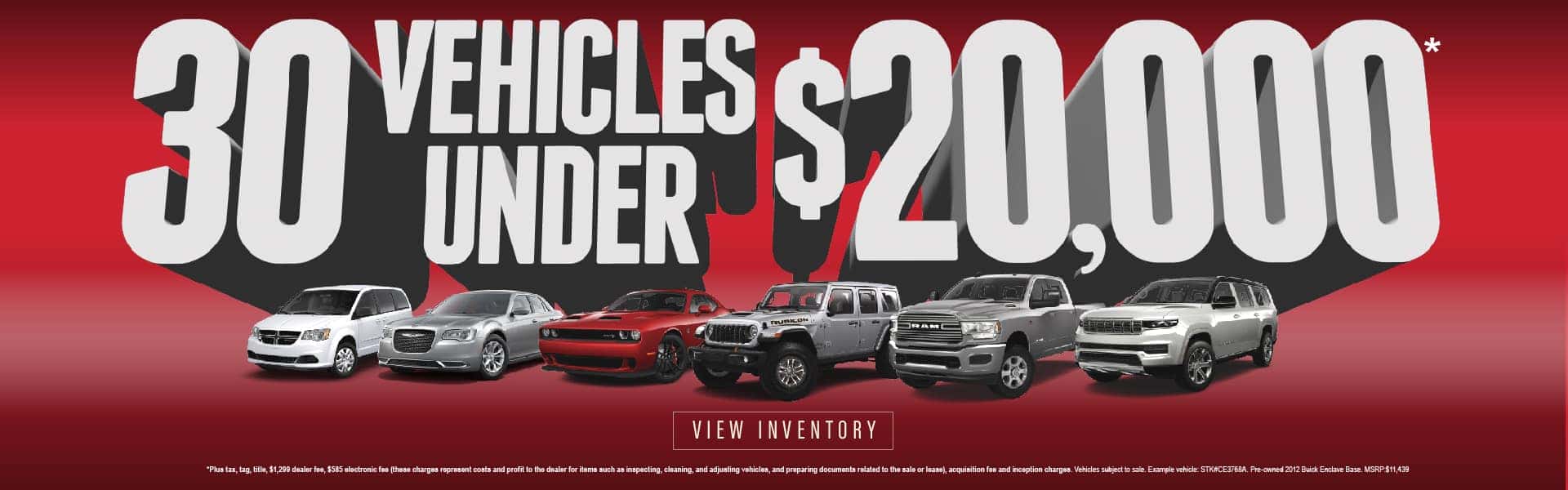 30 Vehicles Under $20,000*