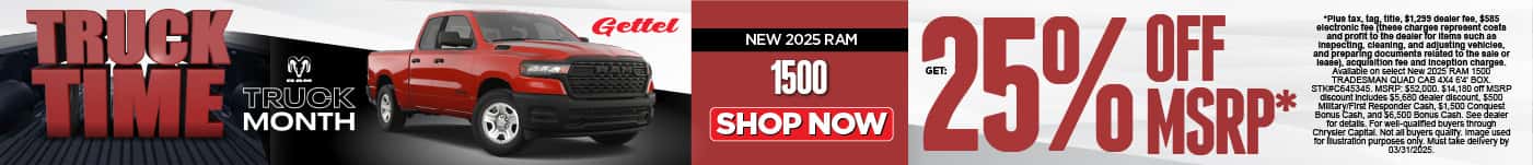 2025 Ram 1500 27% off MSRP*