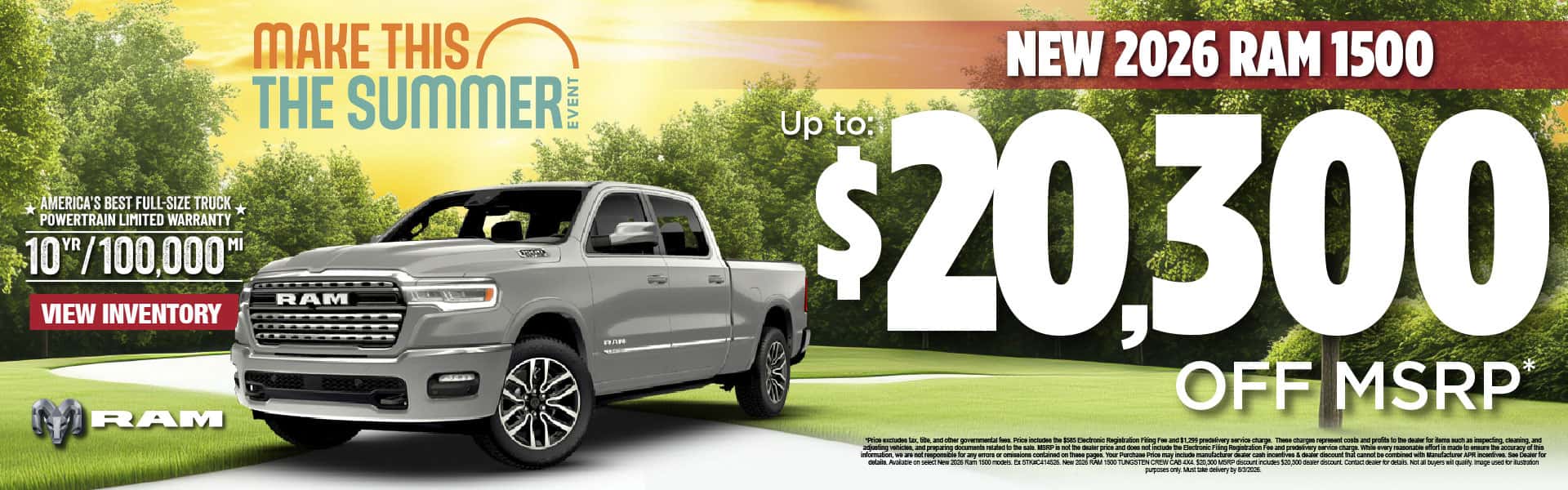 New 2026 Ram 1500 Up to $20,300 OFF MSRP*