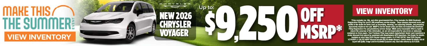 New 2026 Chrysler Voyager Up to $9250 OFF MSRP*
