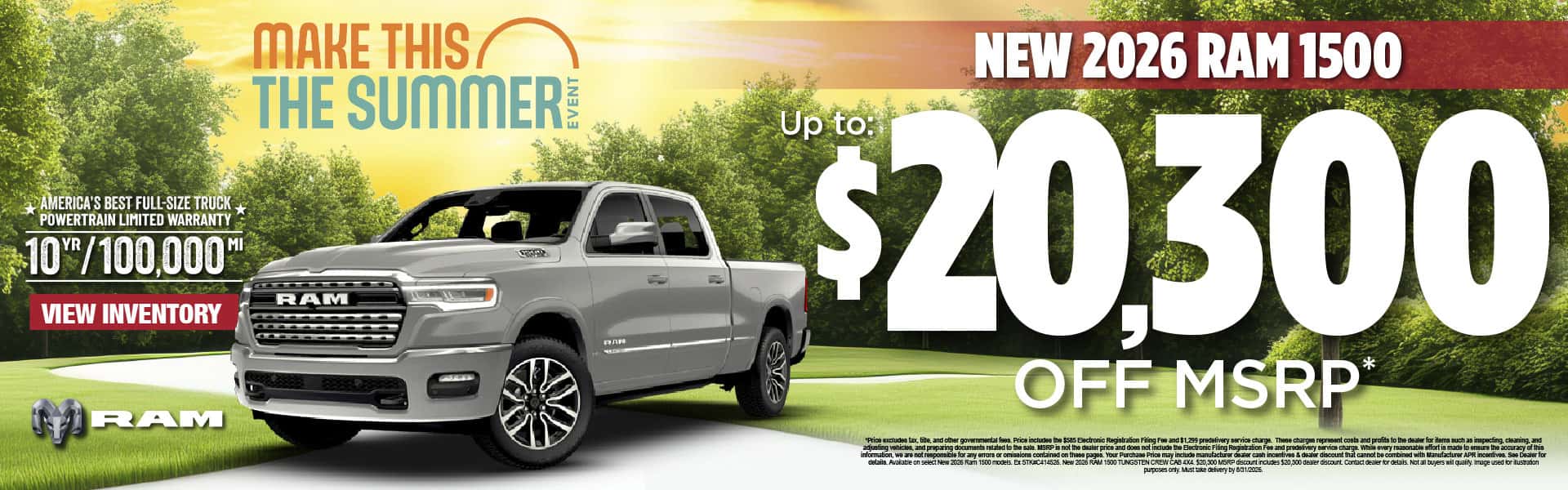 New 2026 Ram 1500 Up to $20,300 OFF MSRP*