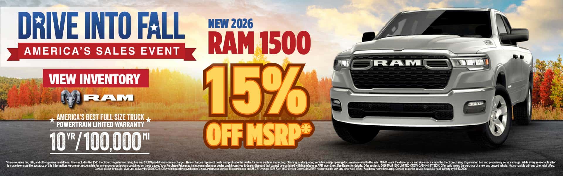 New 2026 Ram 1500 15% Off MSRP*