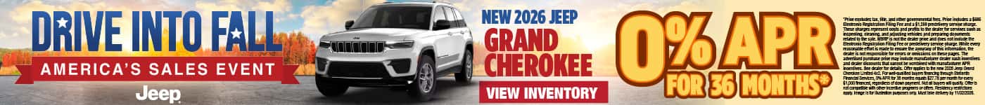 New 2026 Jeep Grand Cherokee 0% APR for 36 Months*